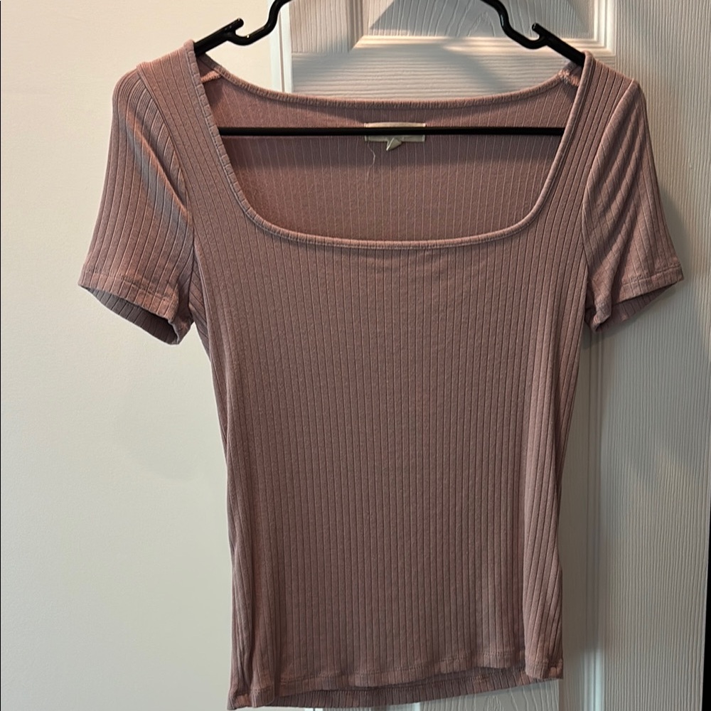 Women's Ribbed Mauve Top